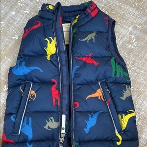 Hanna Andersson Blue Dinosaur Puffer Vest